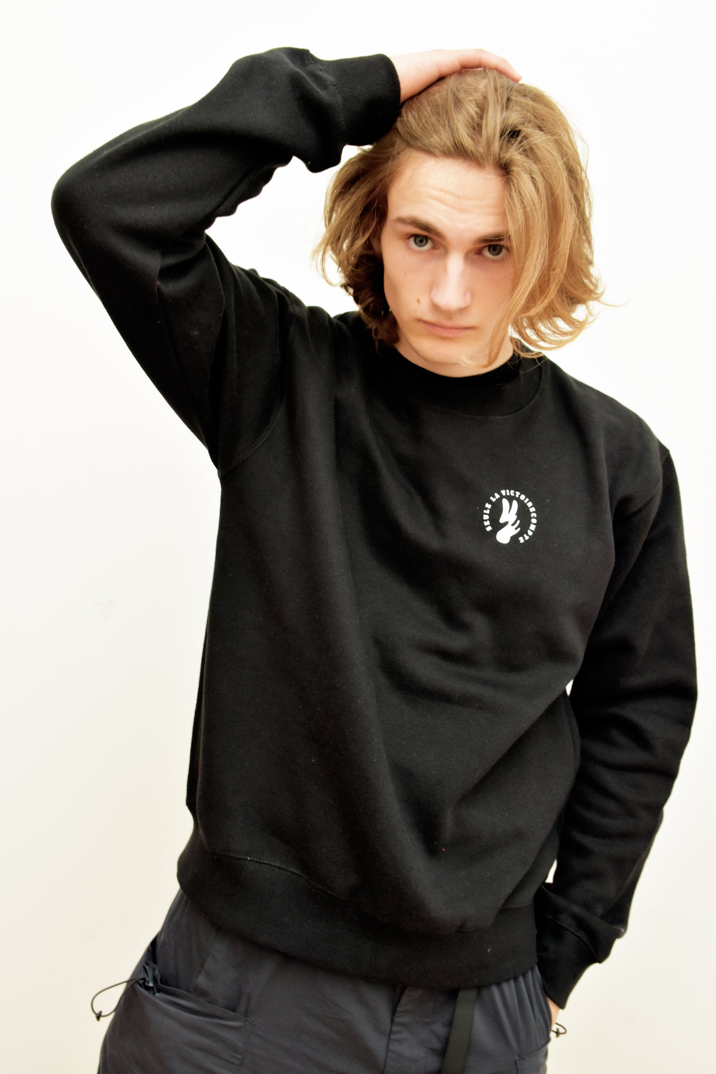 Sweat SLVC NEW YORK BLACK petit logo blanc (Unisex)