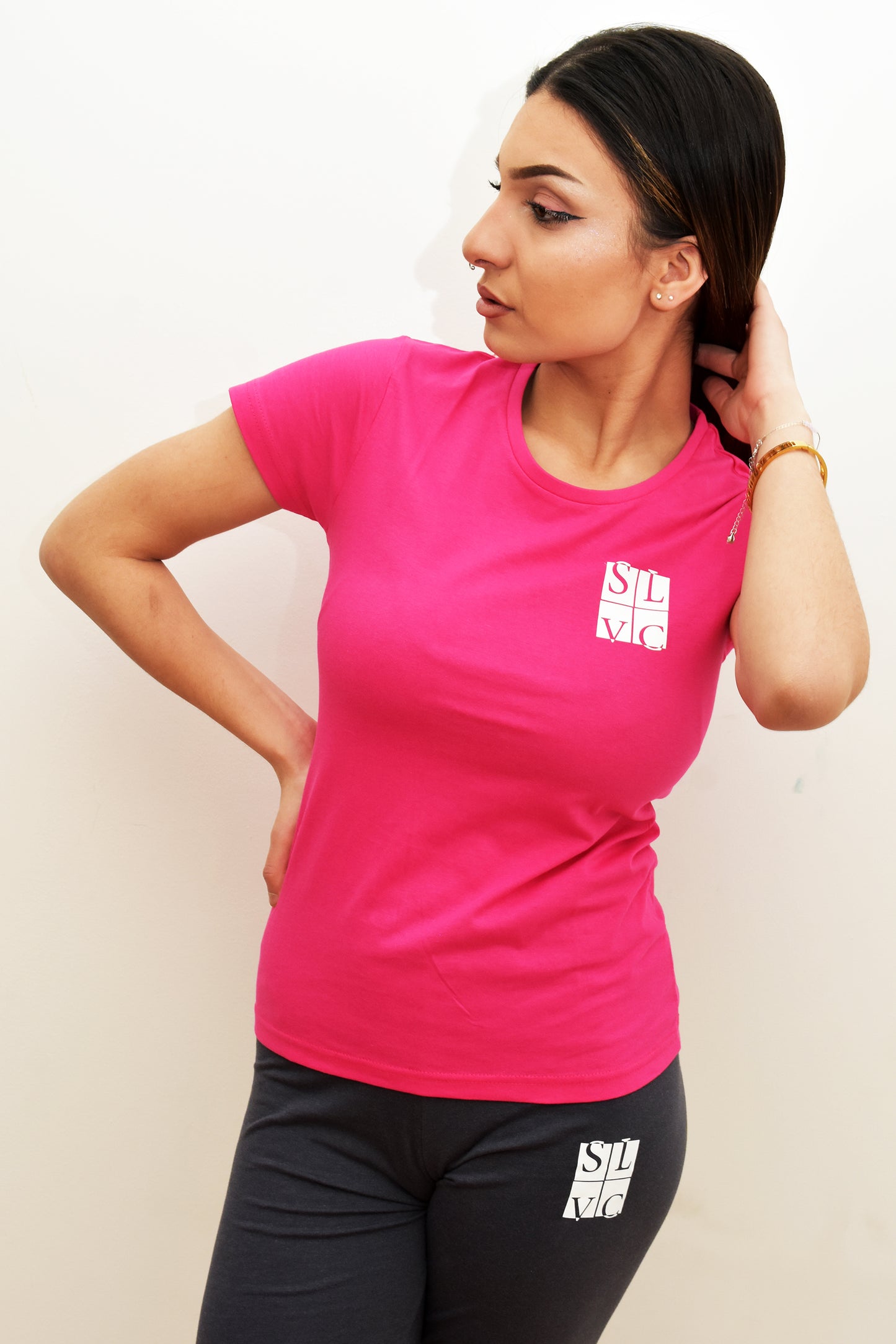 TEE-SHIRT SLVC MADONE petit logo carré blanc