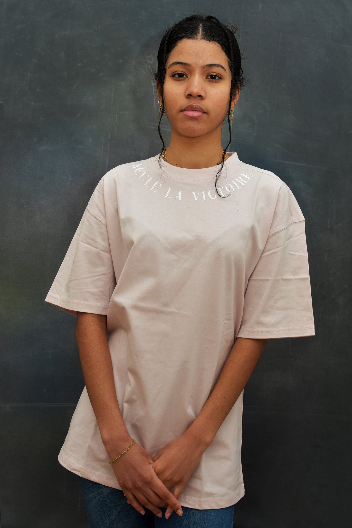 Tee-shirt SLVC CHICAGO LIGHT PINK Oversized logo texte blanc (Unisex)