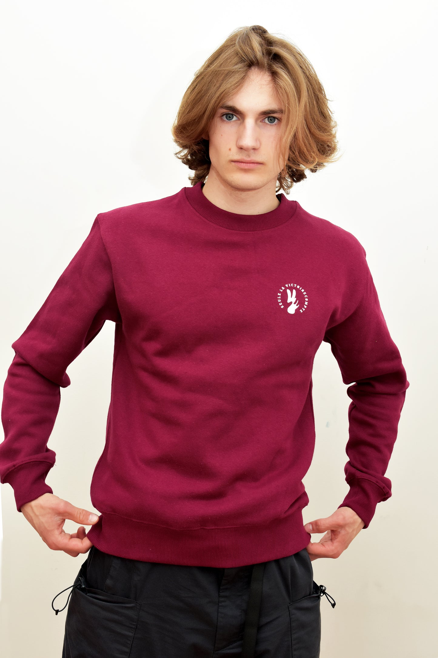 Sweat SLVC NEW YORK BORDEAUX petit logo blanc (Unisex)