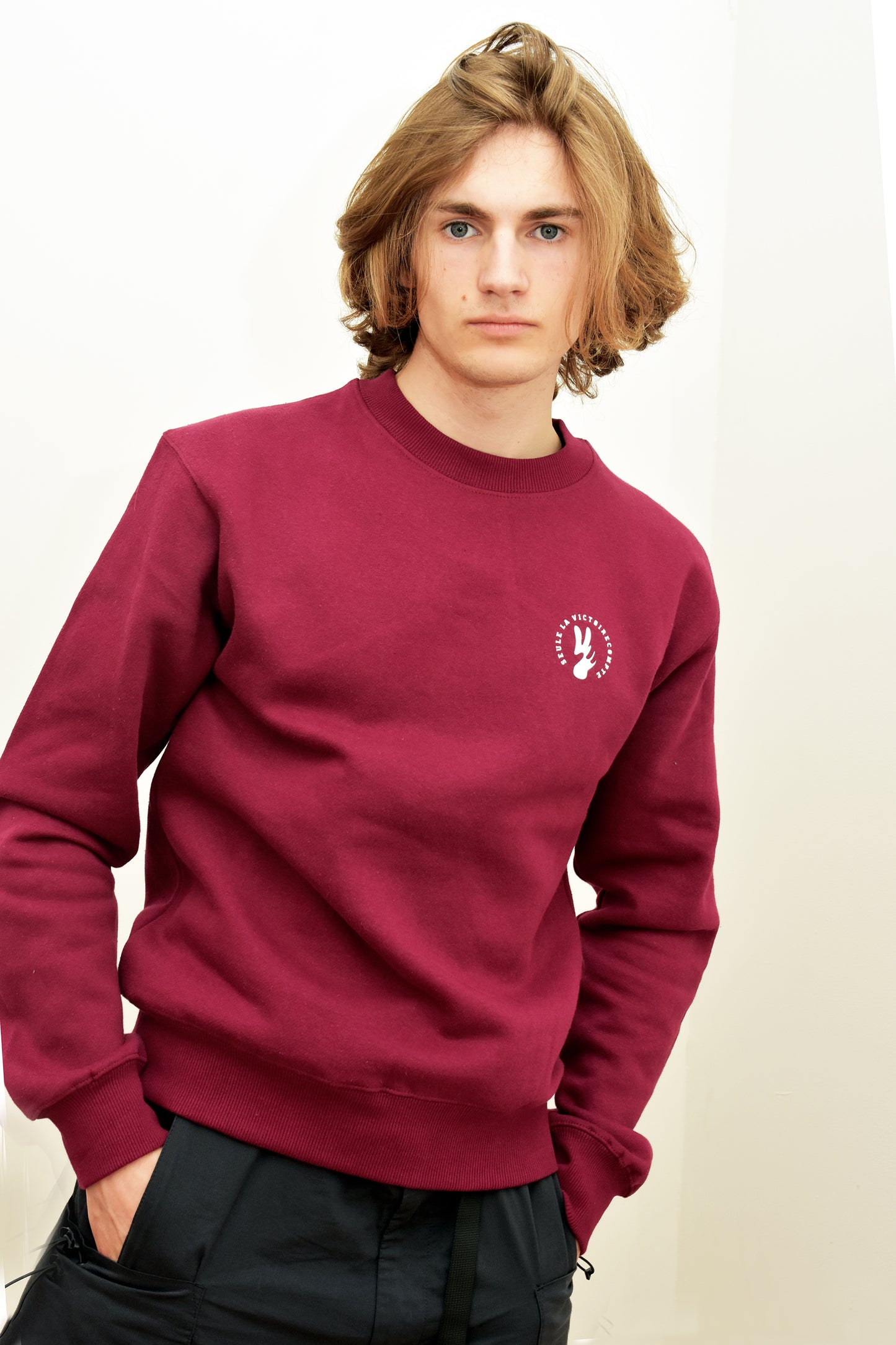 Sweat SLVC NEW YORK BORDEAUX petit logo blanc (Unisex)