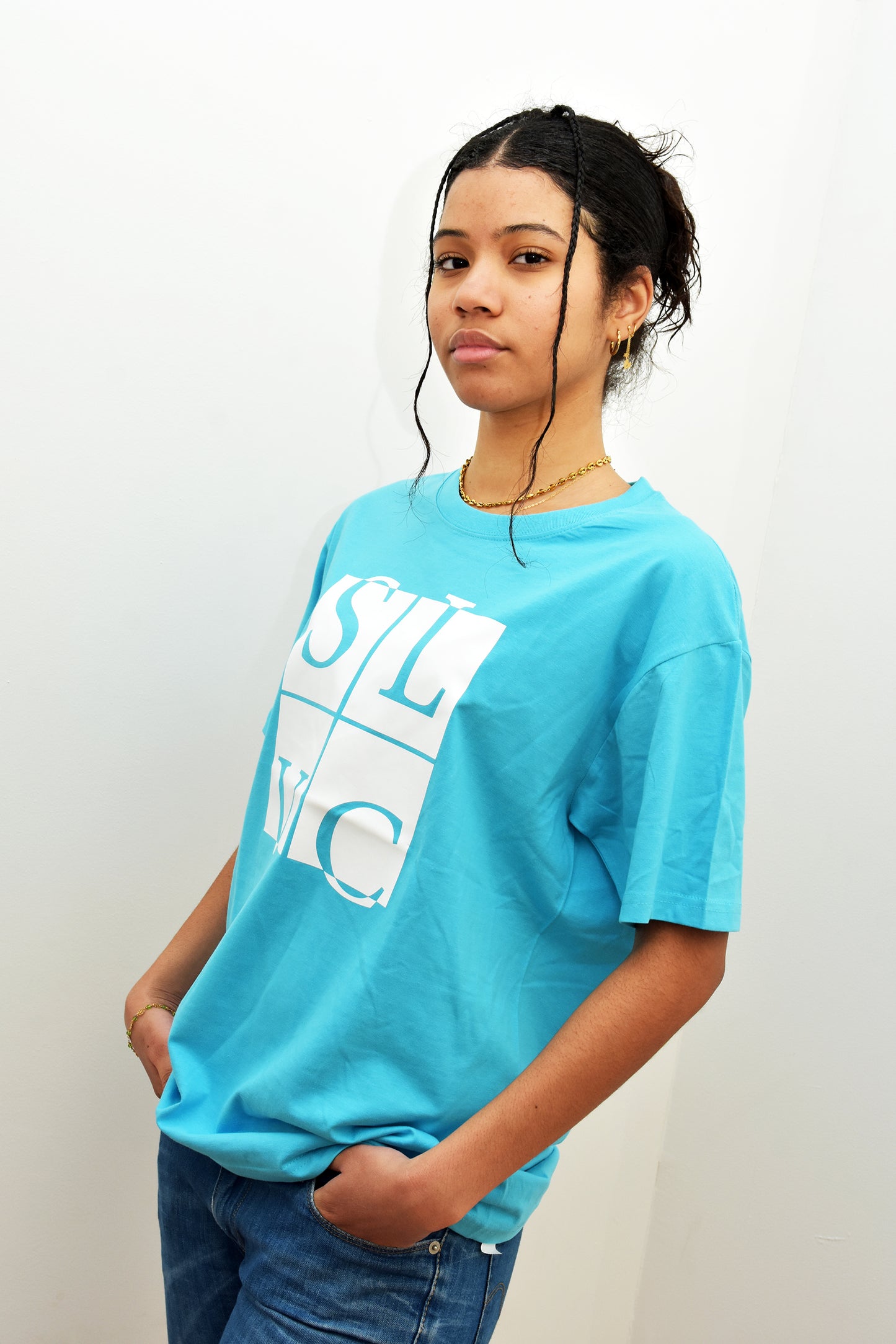 Tee-shirt SLVC CLASSIC GREAT grand logo carré blanc