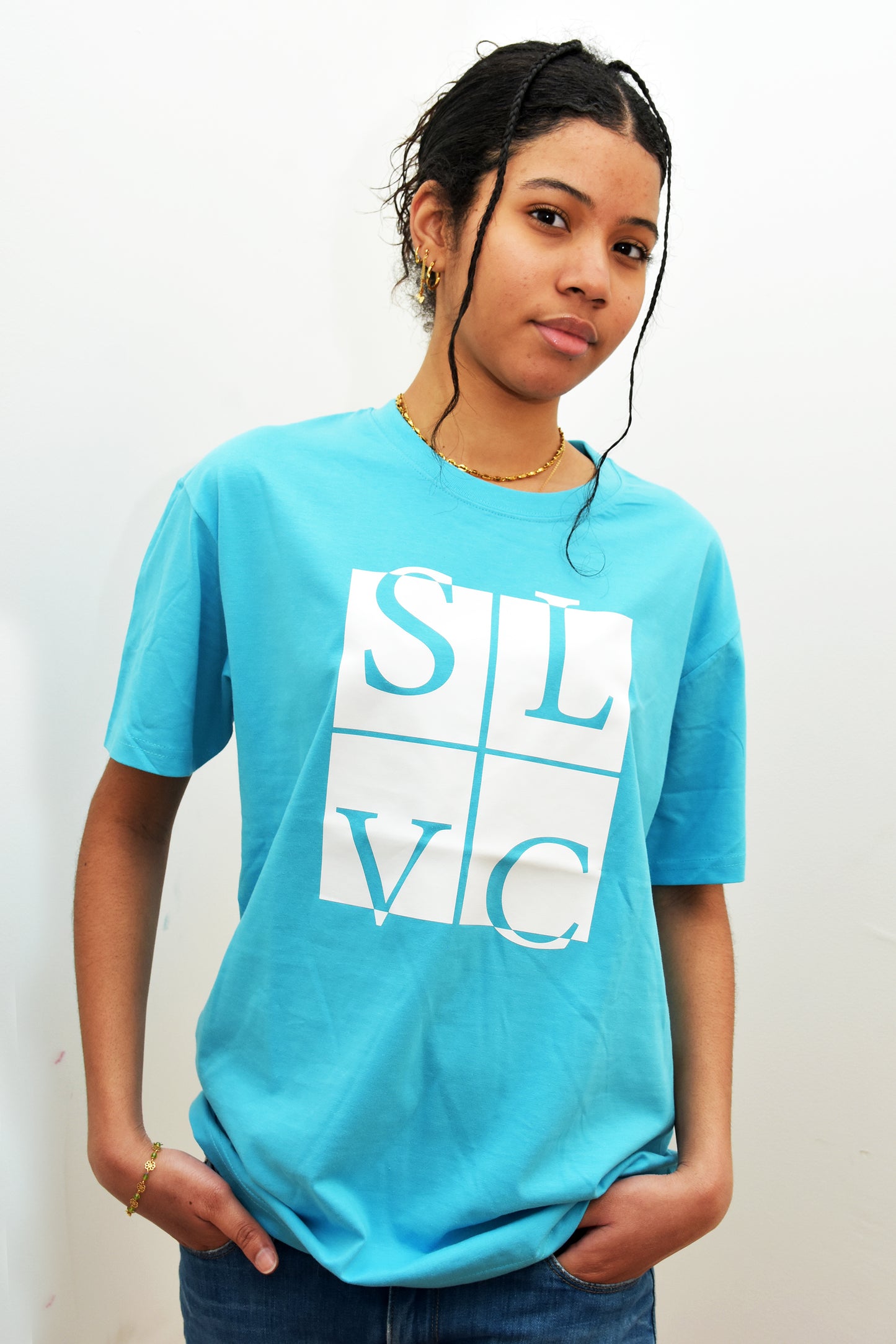 Tee-shirt SLVC CLASSIC GREAT grand logo carré blanc