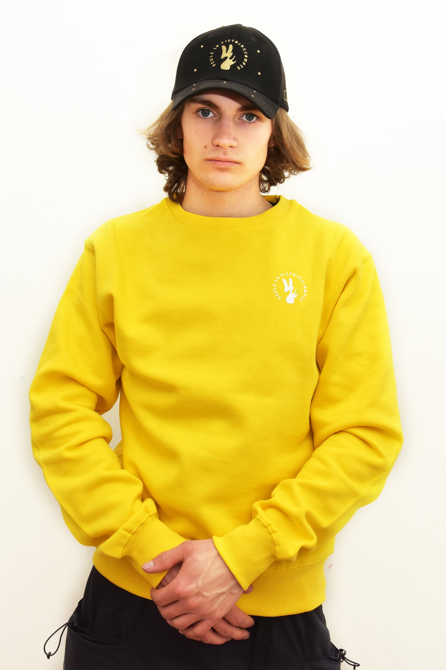 Sweat SLVC YELLOW NEW JERSEY petit logo rond blanc (Unisex)