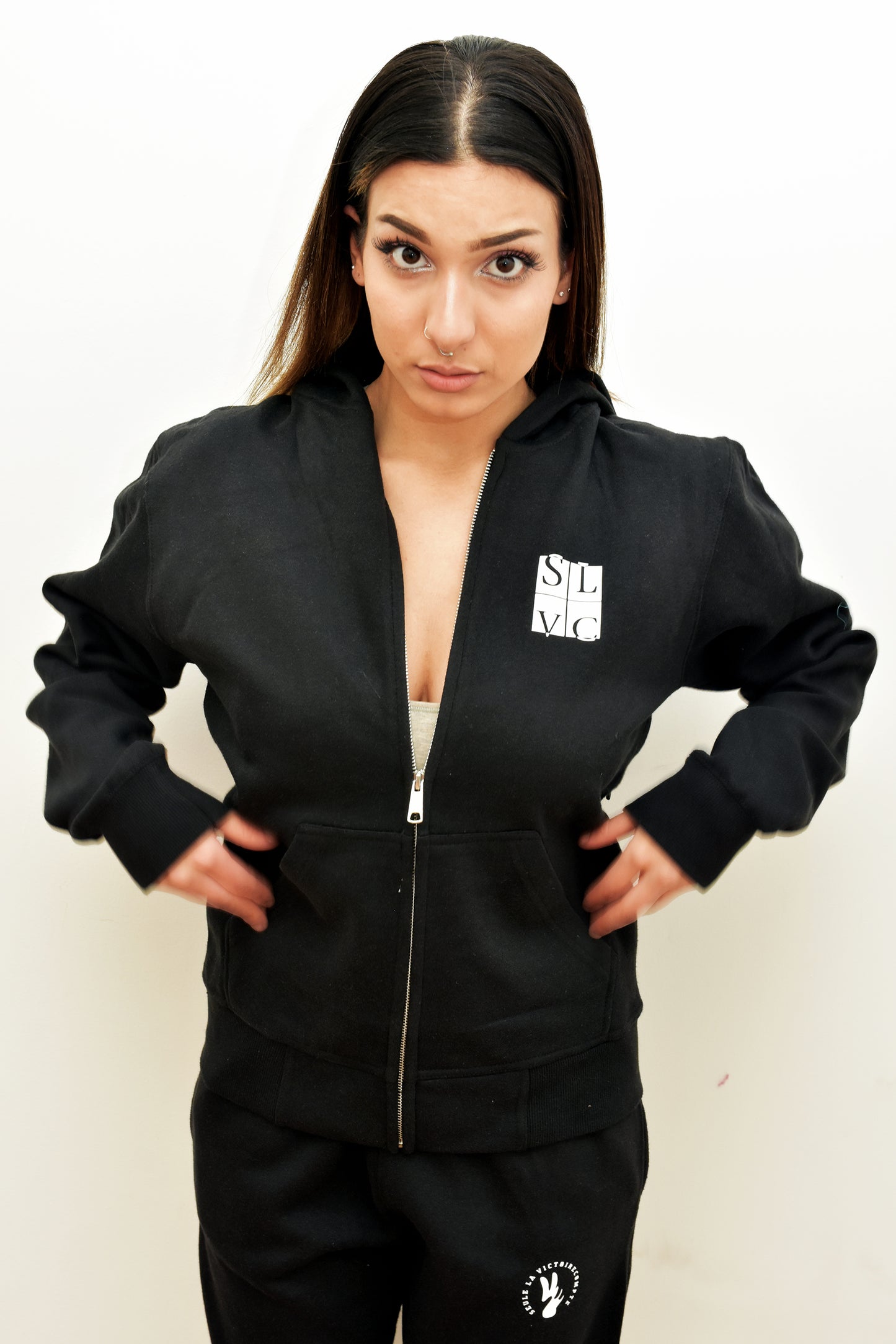 Sweat femme SLVC SIBERIE CLASSIC petit logo carré blanc