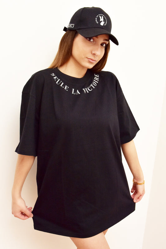 Tee-shirt SLVC CHICAGO BLACK Oversized logo texte blanc (Unisex)