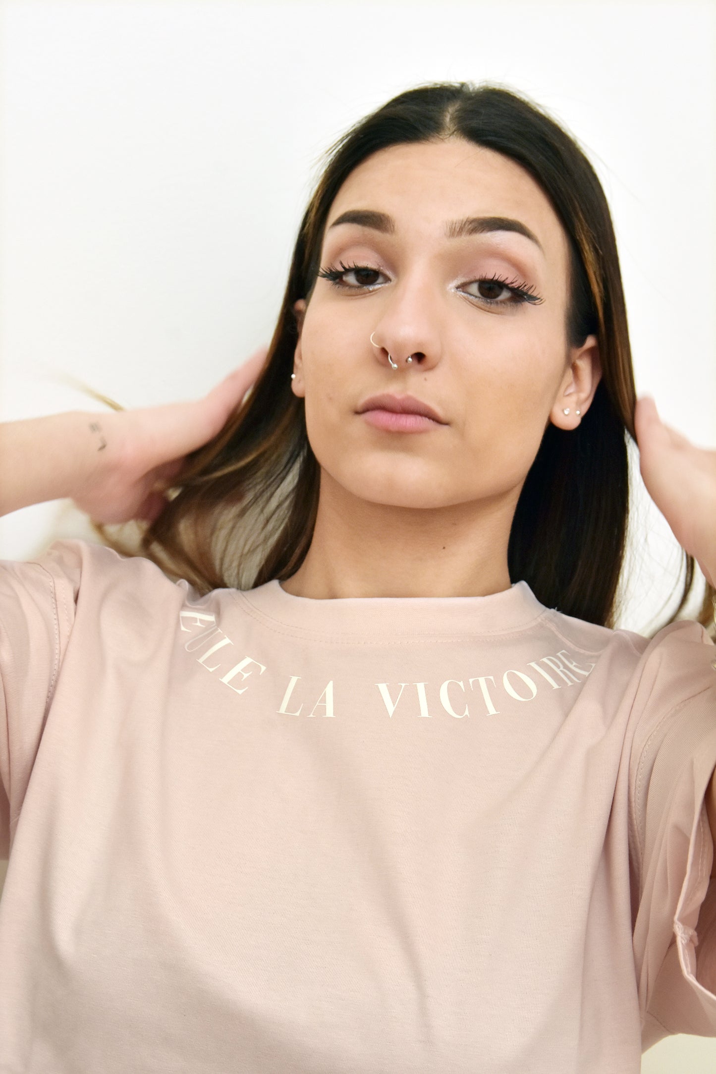 Tee-shirt SLVC CHICAGO LIGHT PINK Oversized logo texte blanc (Unisex)