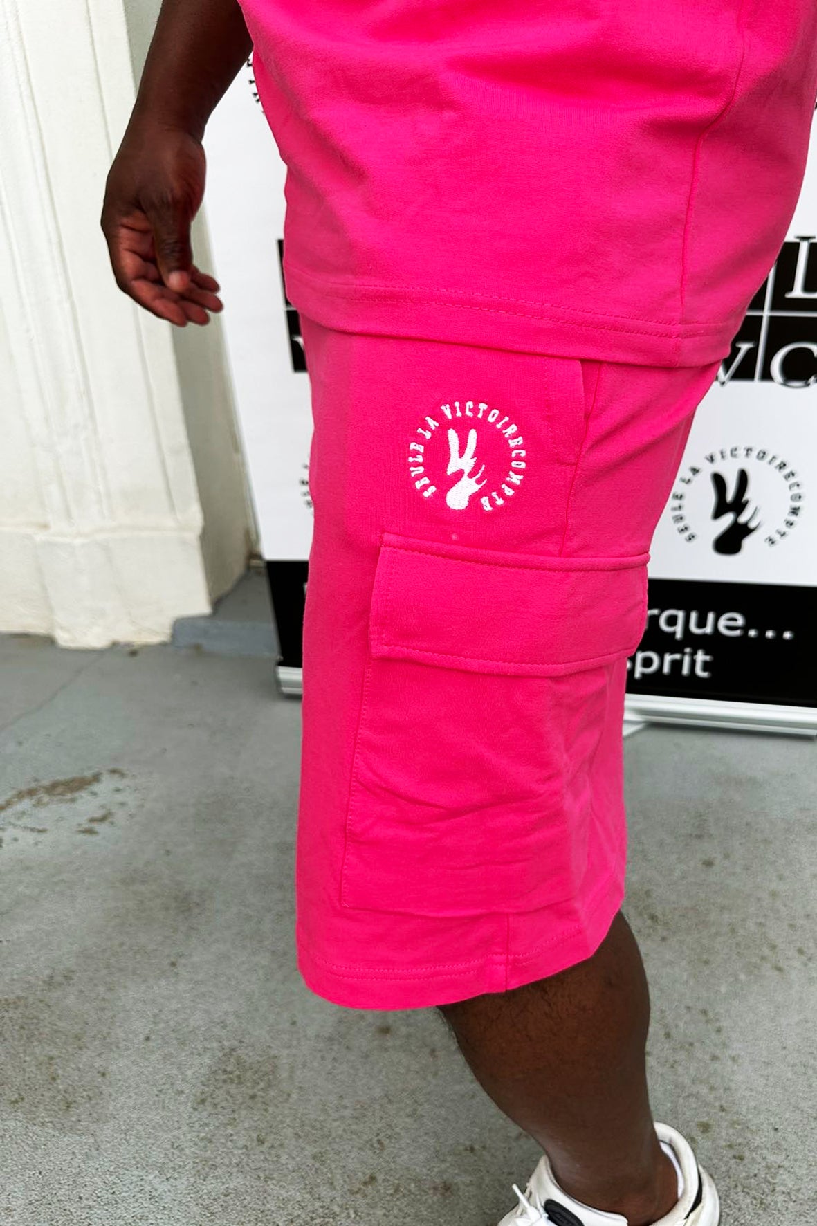 Ensemble Tee-Shirt et Short rose SLVC CARGO AUTHENTIK logo en broderie