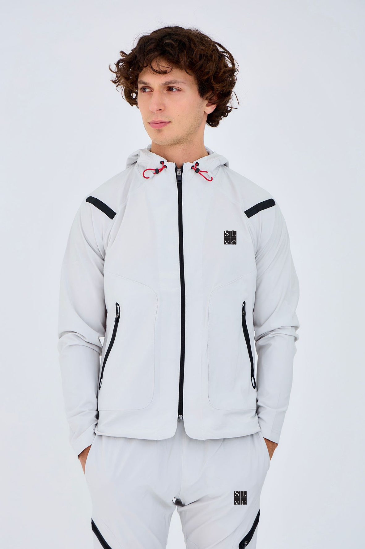 Ensemble survêtement SLVC TOP STREET (BLANC) Logo carré noir