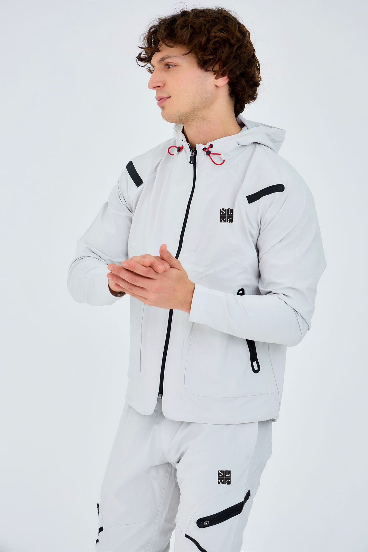 Ensemble survêtement SLVC TOP STREET (BLANC) Logo carré noir