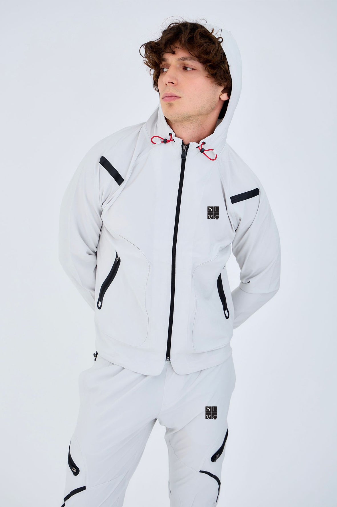 Ensemble survêtement SLVC TOP STREET (BLANC) Logo carré noir