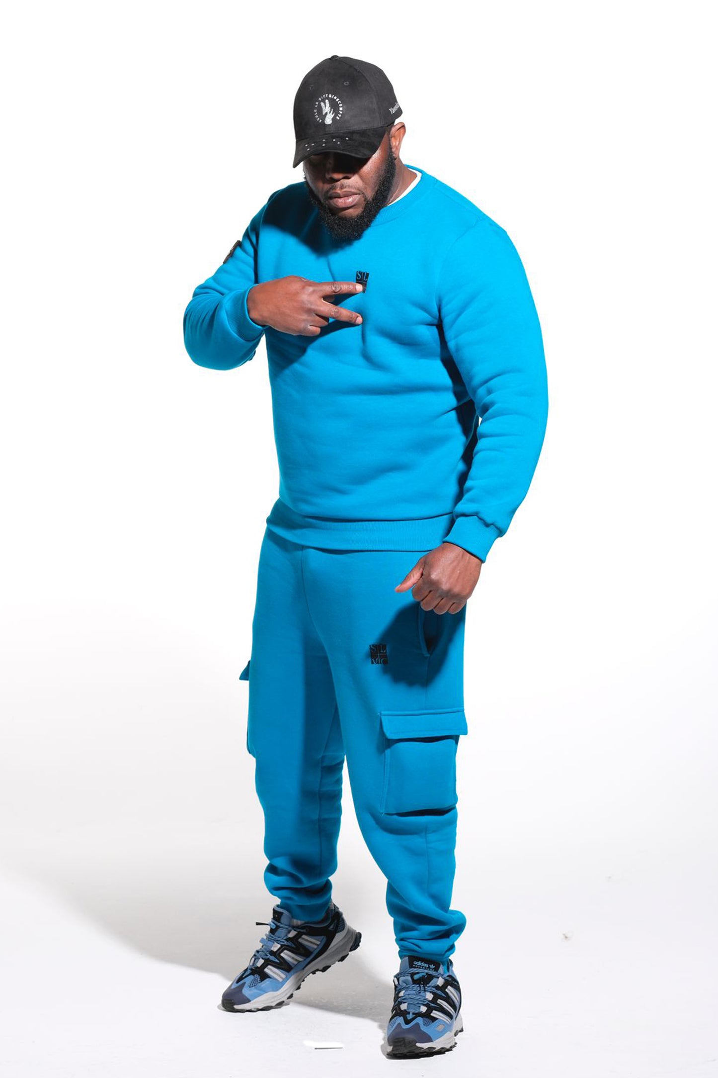 ENSEMBLE JOGGING SLVC CARGO AVEC PETIT LOGO NOIR
