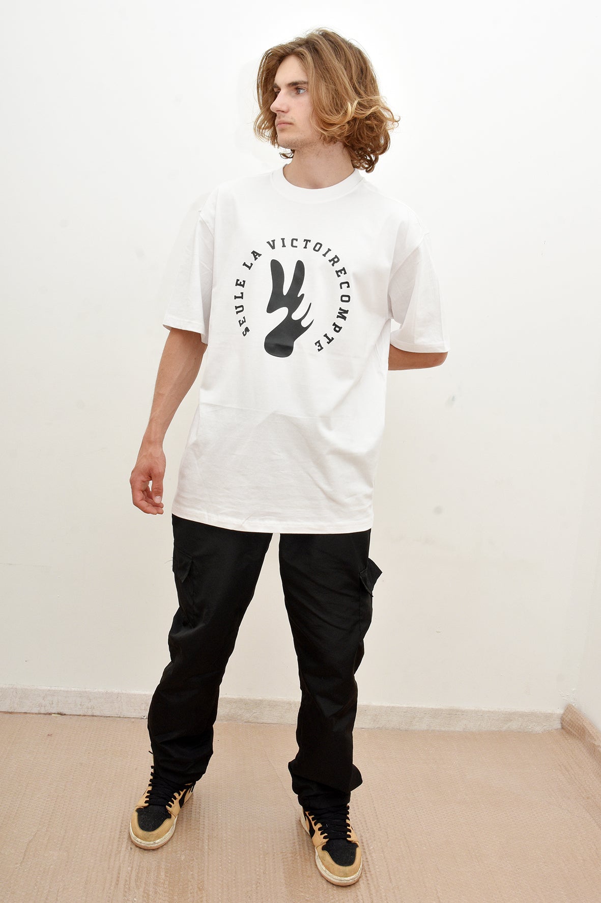 Tee-shirt SLVC CHICAGO AUTHENTIK WHITE Oversized logo noir (Unisex)