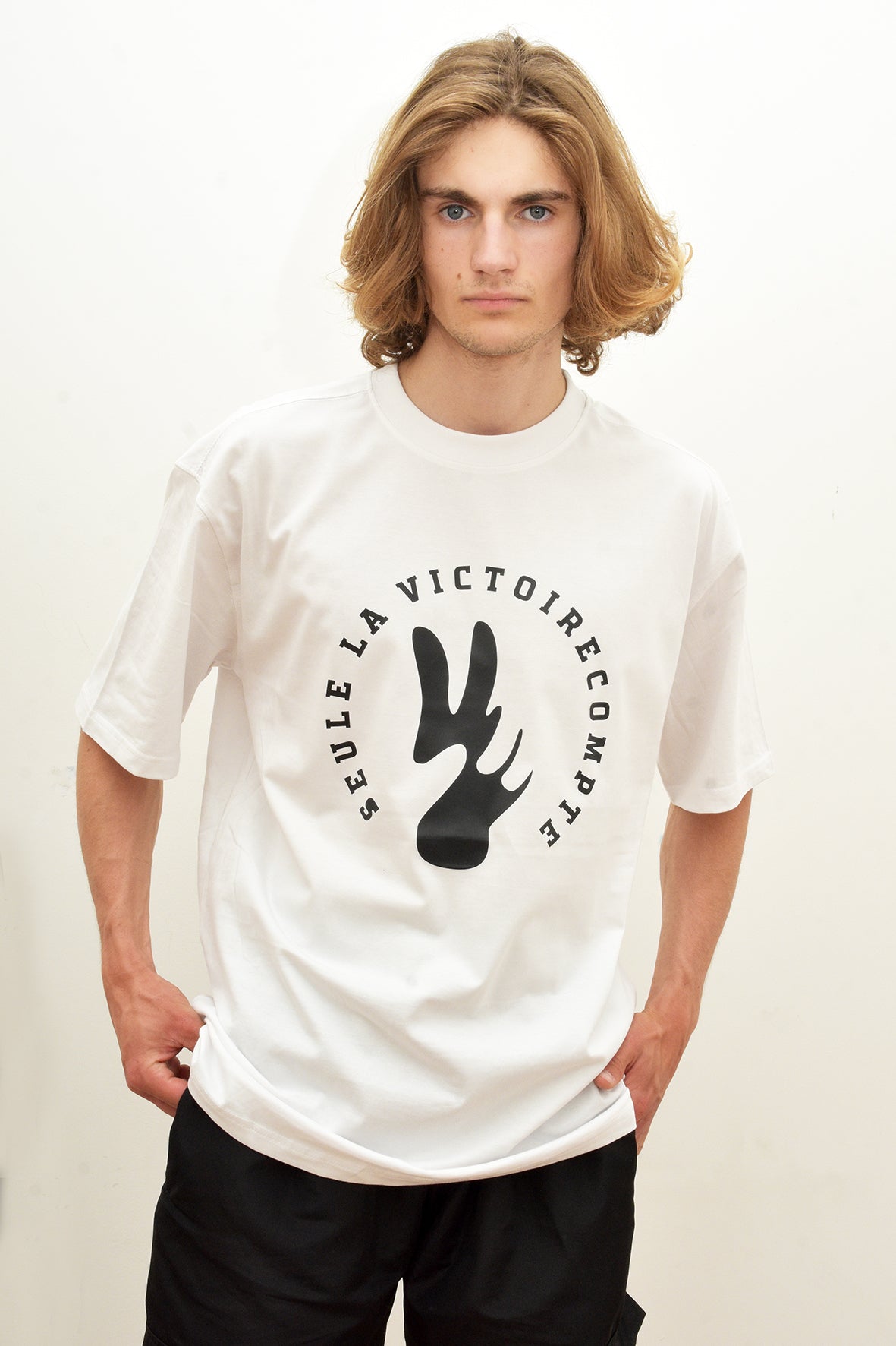 Tee-shirt SLVC CHICAGO AUTHENTIK WHITE Oversized logo noir (Unisex)