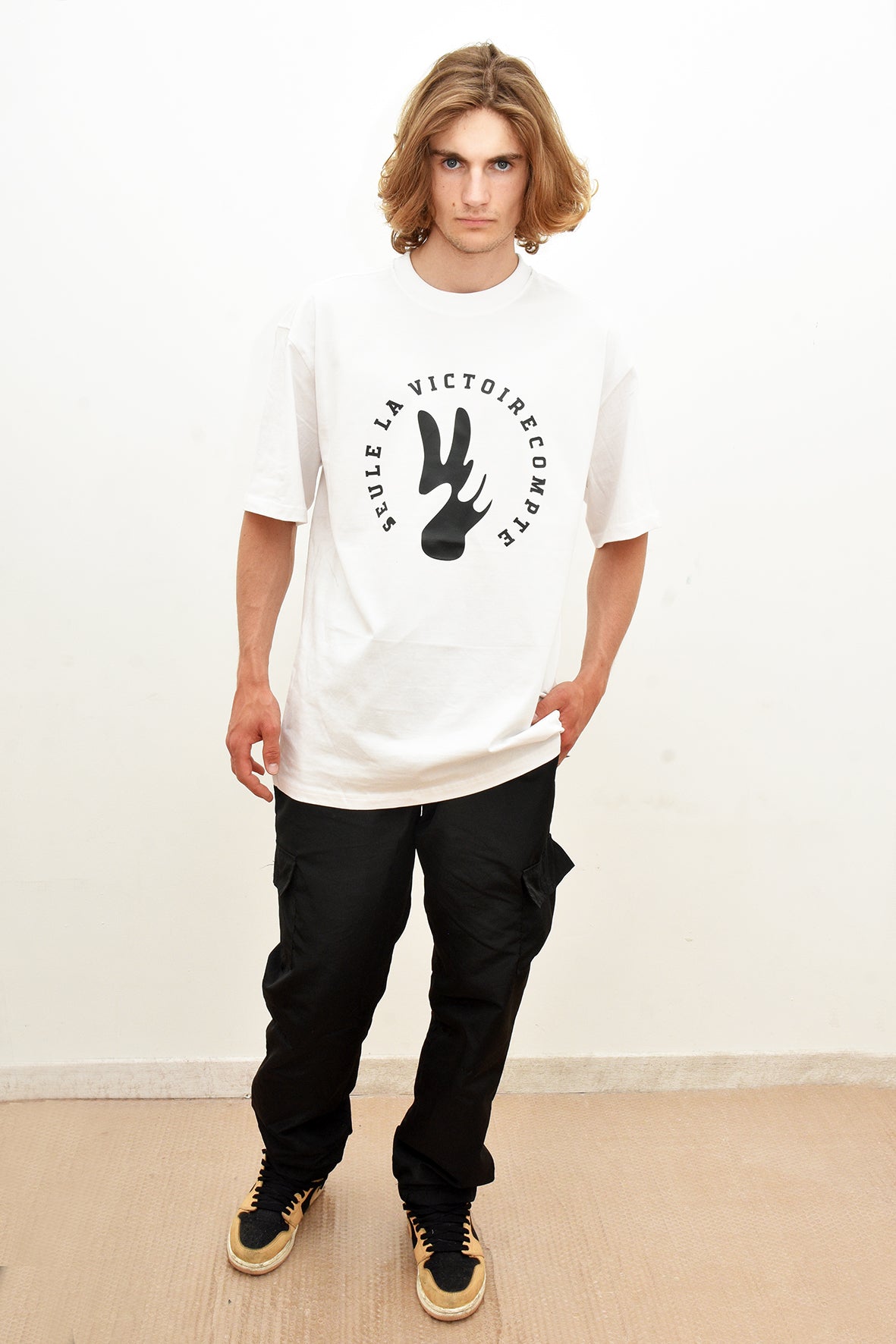 Tee-shirt SLVC CHICAGO AUTHENTIK WHITE Oversized logo noir (Unisex)