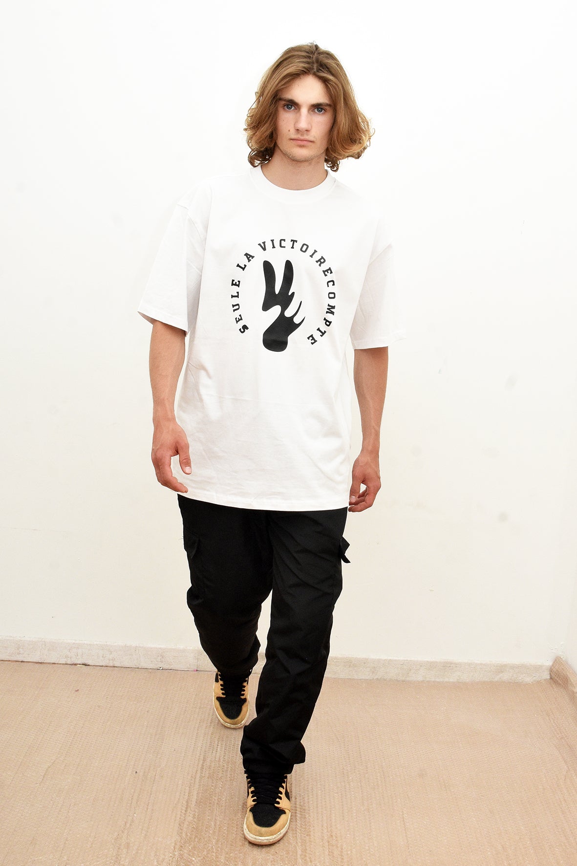 Tee-shirt SLVC CHICAGO AUTHENTIK WHITE Oversized logo noir (Unisex)