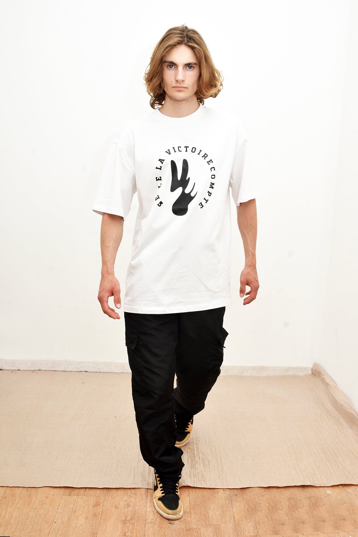 Tee-shirt SLVC CHICAGO AUTHENTIK WHITE Oversized logo noir (Unisex)