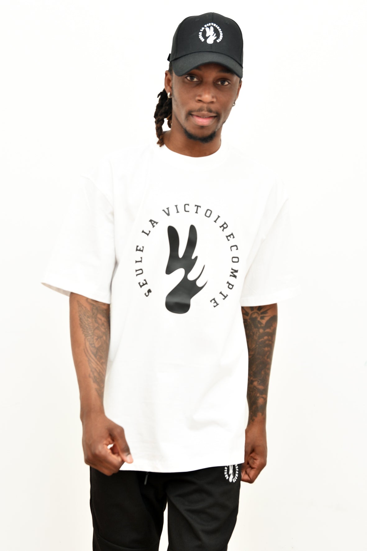 Tee-shirt SLVC CHICAGO AUTHENTIK WHITE Oversized logo noir (Unisex)