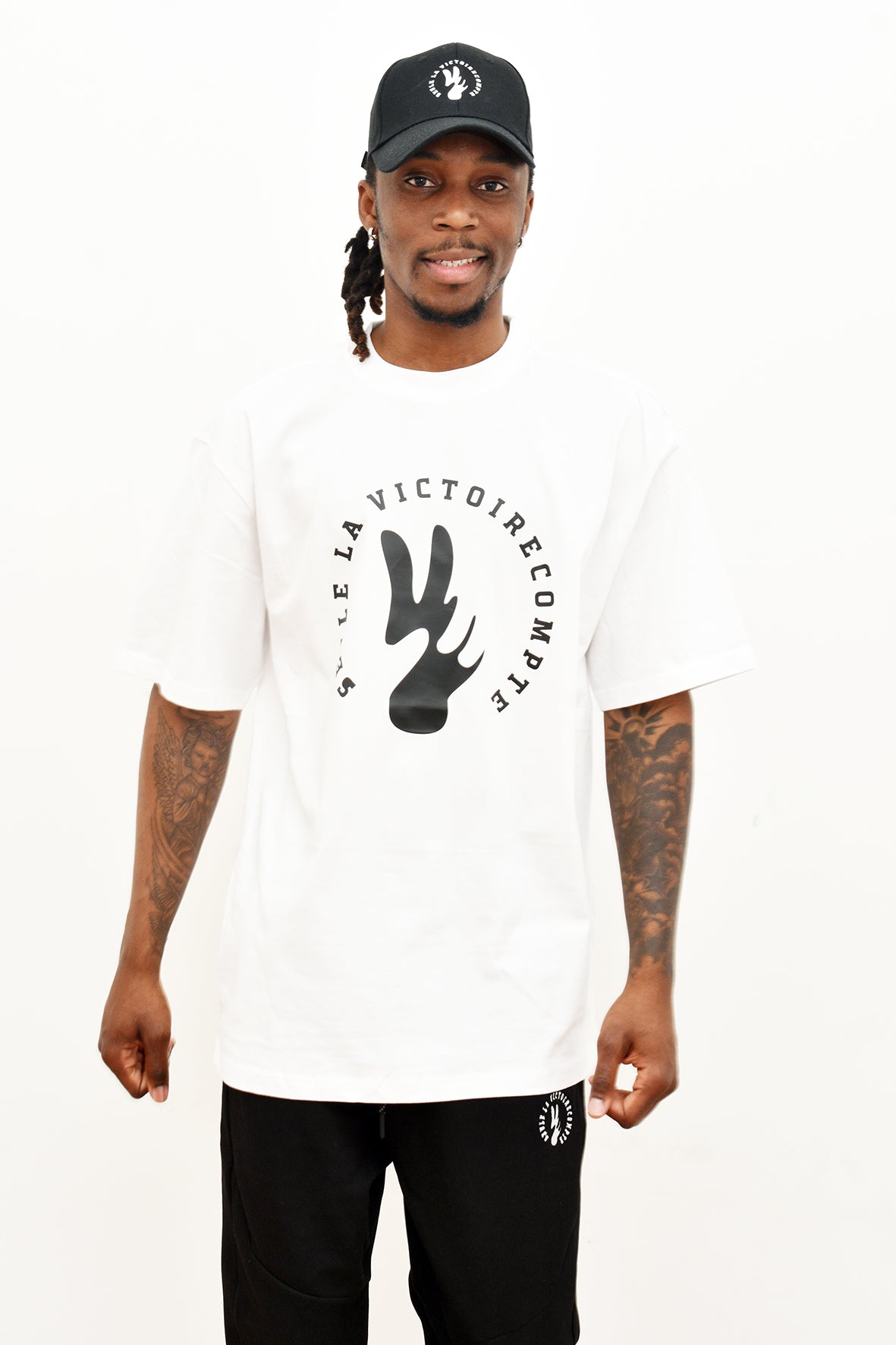 Tee-shirt SLVC CHICAGO AUTHENTIK WHITE Oversized logo noir (Unisex)