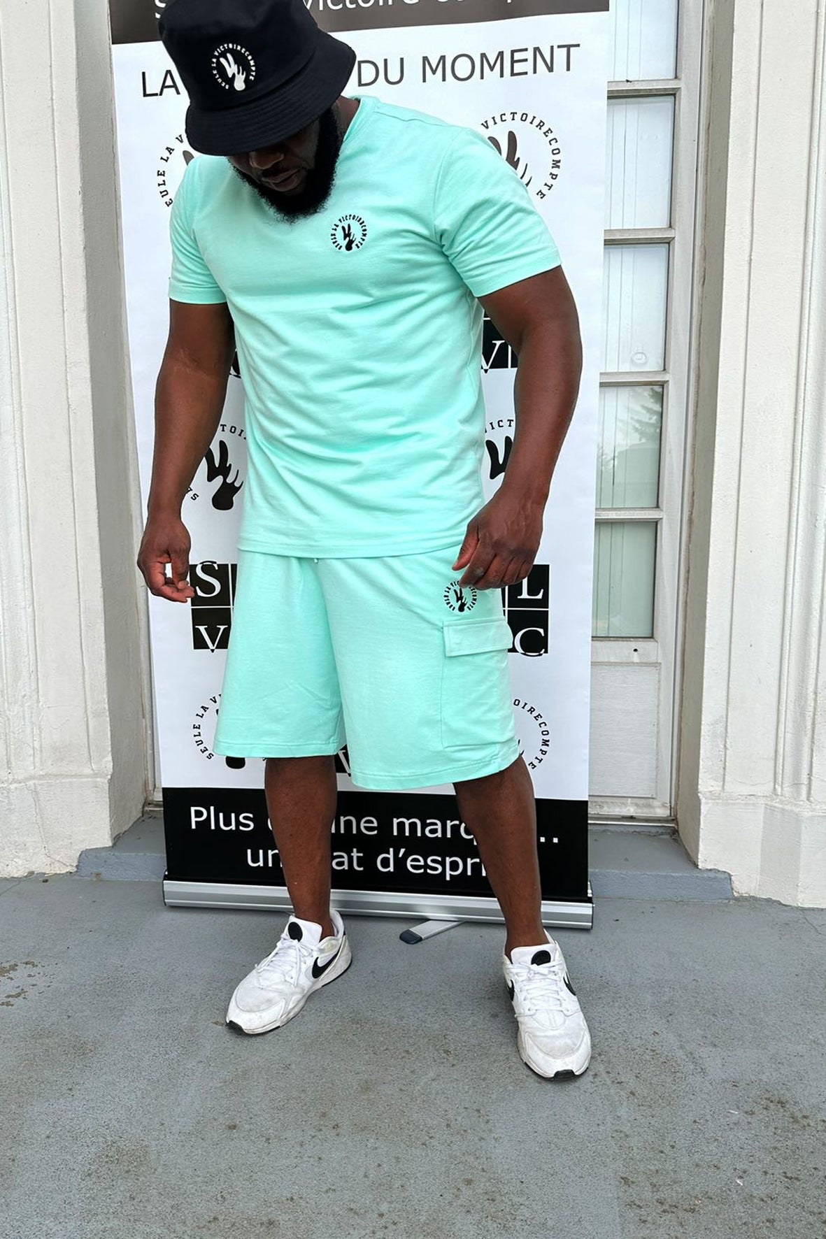 Ensemble Tee-Shirt et Short vert jade SLVC CARGO AUTHENTIK